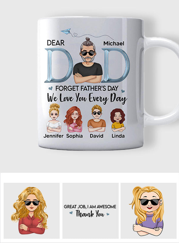On t'aime tous les jours, papa - Mug personnalisé pour père