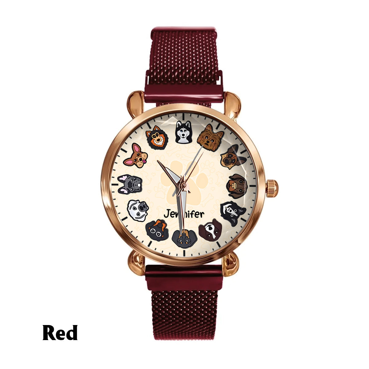 Montre-bracelet personnalisée pour femme « Juste une fille qui aime les chiens »
