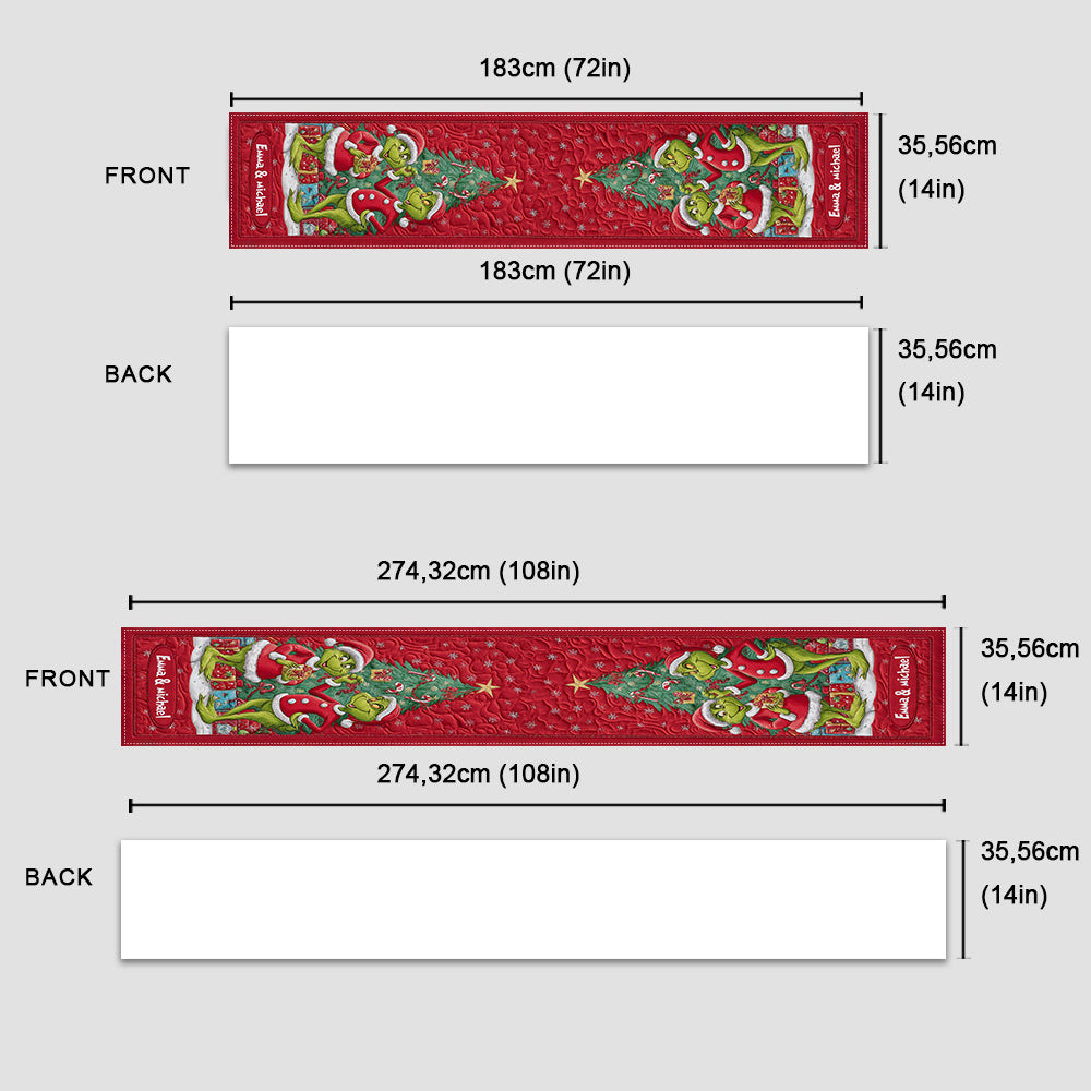 Couple Grinchmas - Personalized Stole Christmas Table Runner