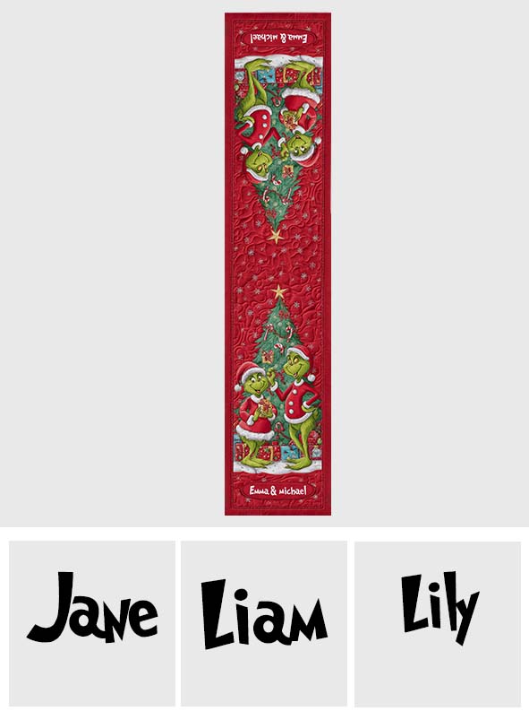 Couple Grinchmas - Personalized Stole Christmas Table Runner