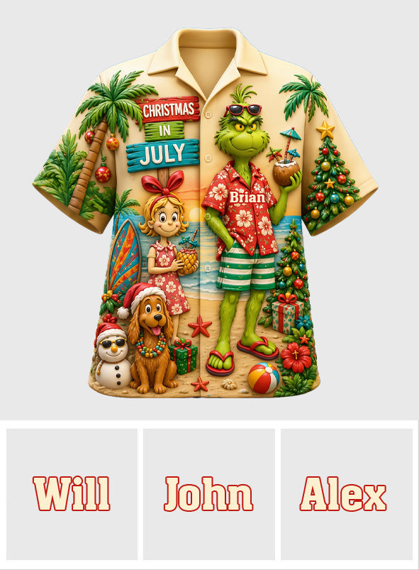 Christmas In July - Personalized Stole Christmas Hawaiian Shirt