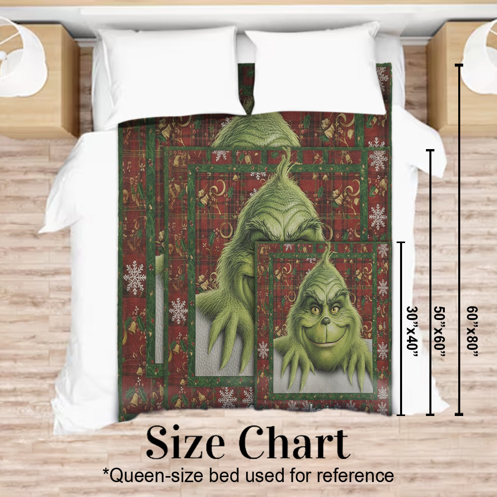 Any Name Merry Grinchmas - Personalized Stole Christmas Blanket