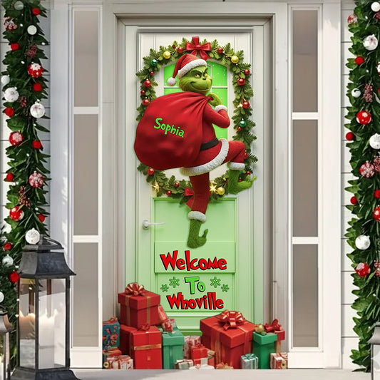Merry Christmas - Personalized Stole Christmas Door Sticker