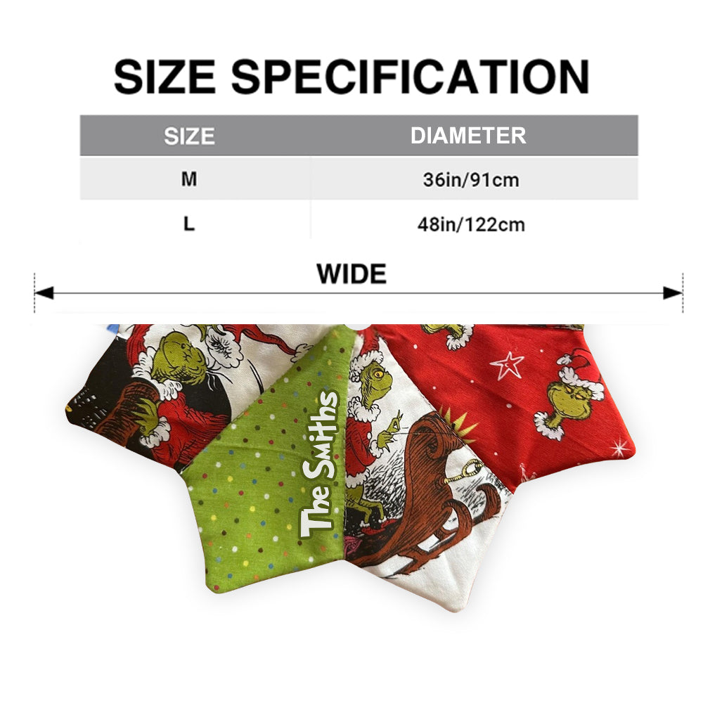 Green Mischief Christmas - Personalized Stole Christmas Shaped Tree Skirt