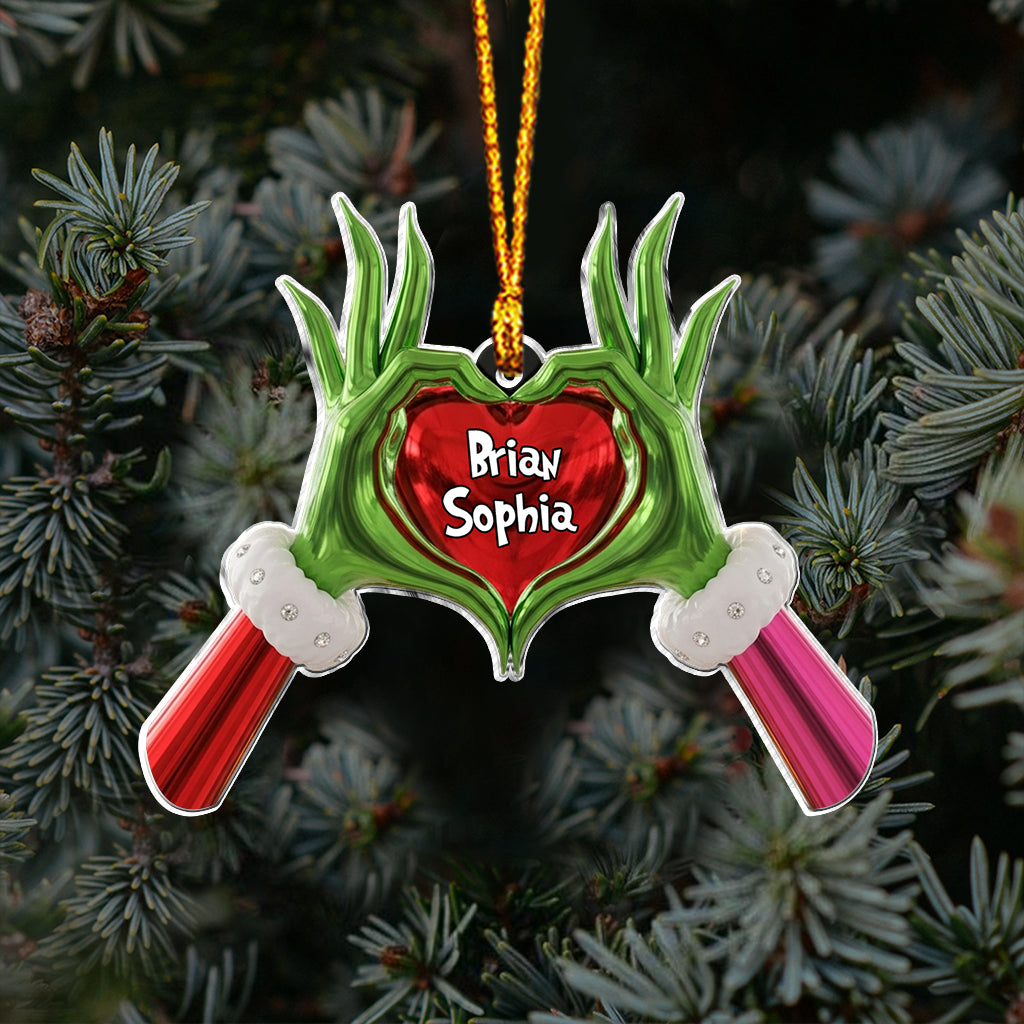 Merry Grinchmas Couple - Personalized Stole Christmas Ornament