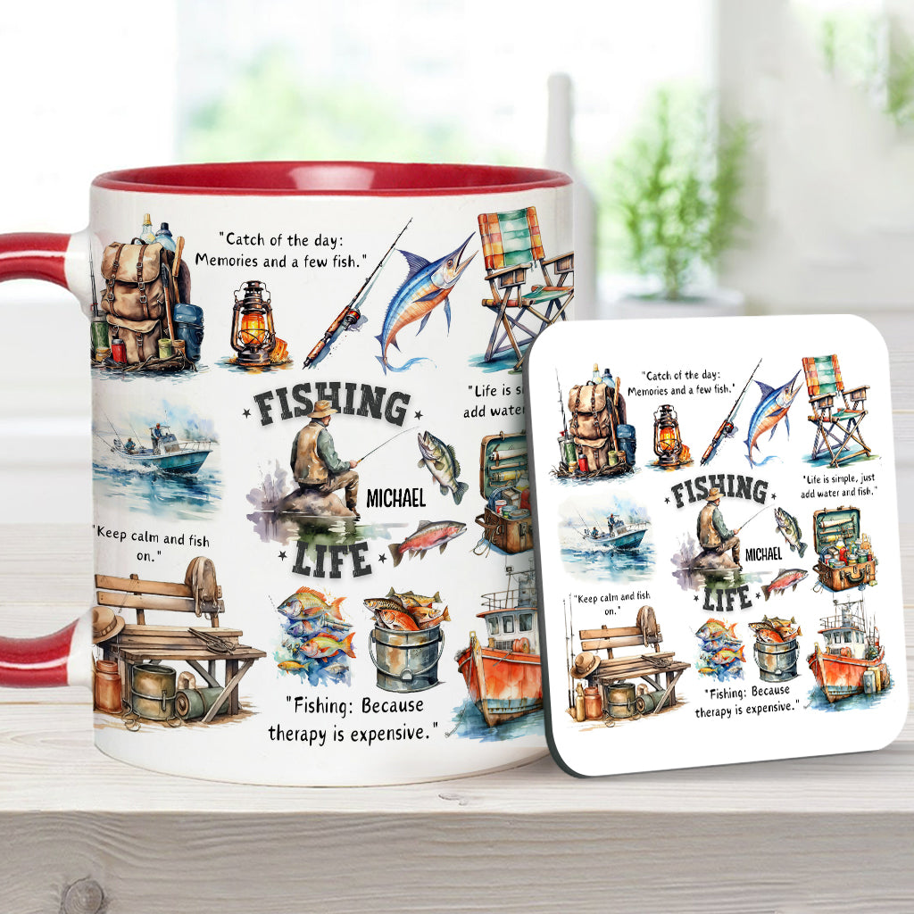 Mug personnalisé « Passionné de pêche »