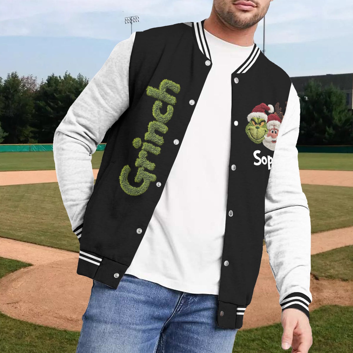 Merry Christmas - Personalized Stole Christmas Varsity Jacket