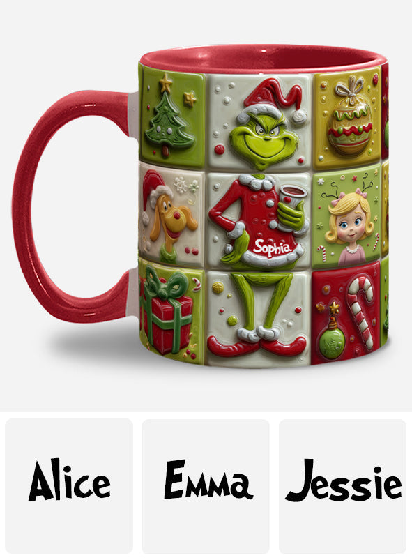 Mug décoratif de Noël personnalisé « The Green Mischief »
