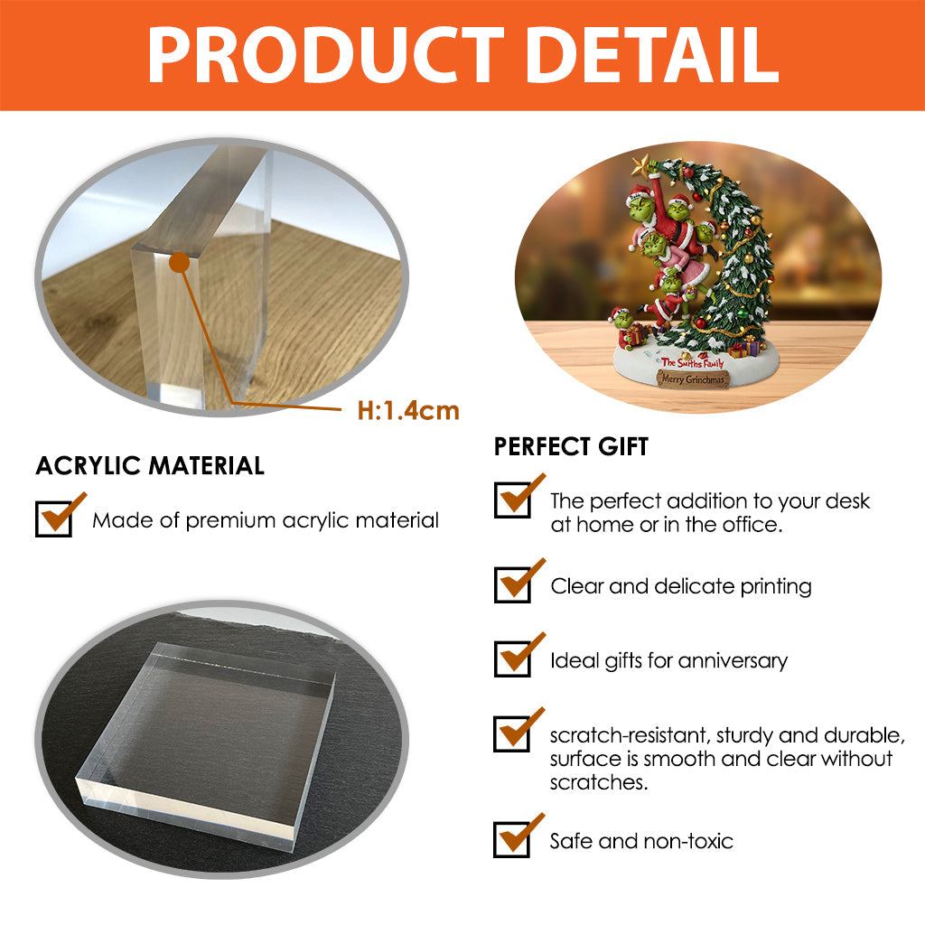 Family Gifts - Personalized Stole Christmas Custom Shaped Acrylic Plaque