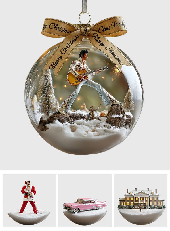 Merry Christmas King Of Rock - Personalized King of Rock and Roll Transparent Ornament