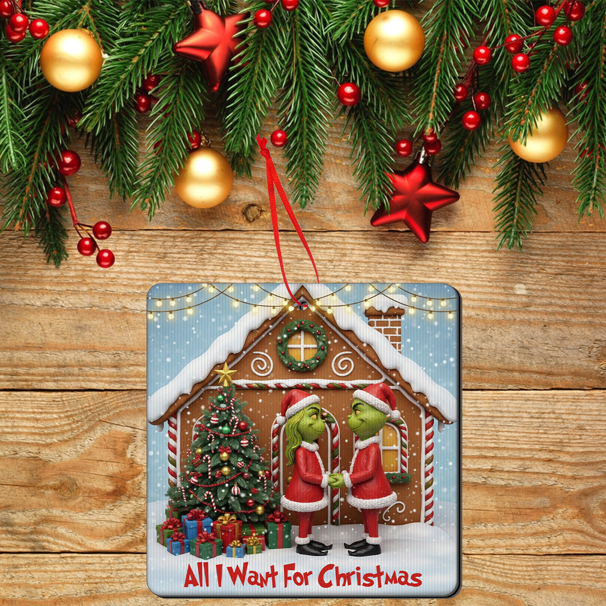 All I Want For Christmas Is You - Personalized Stole Christmas Lenticular Ornament