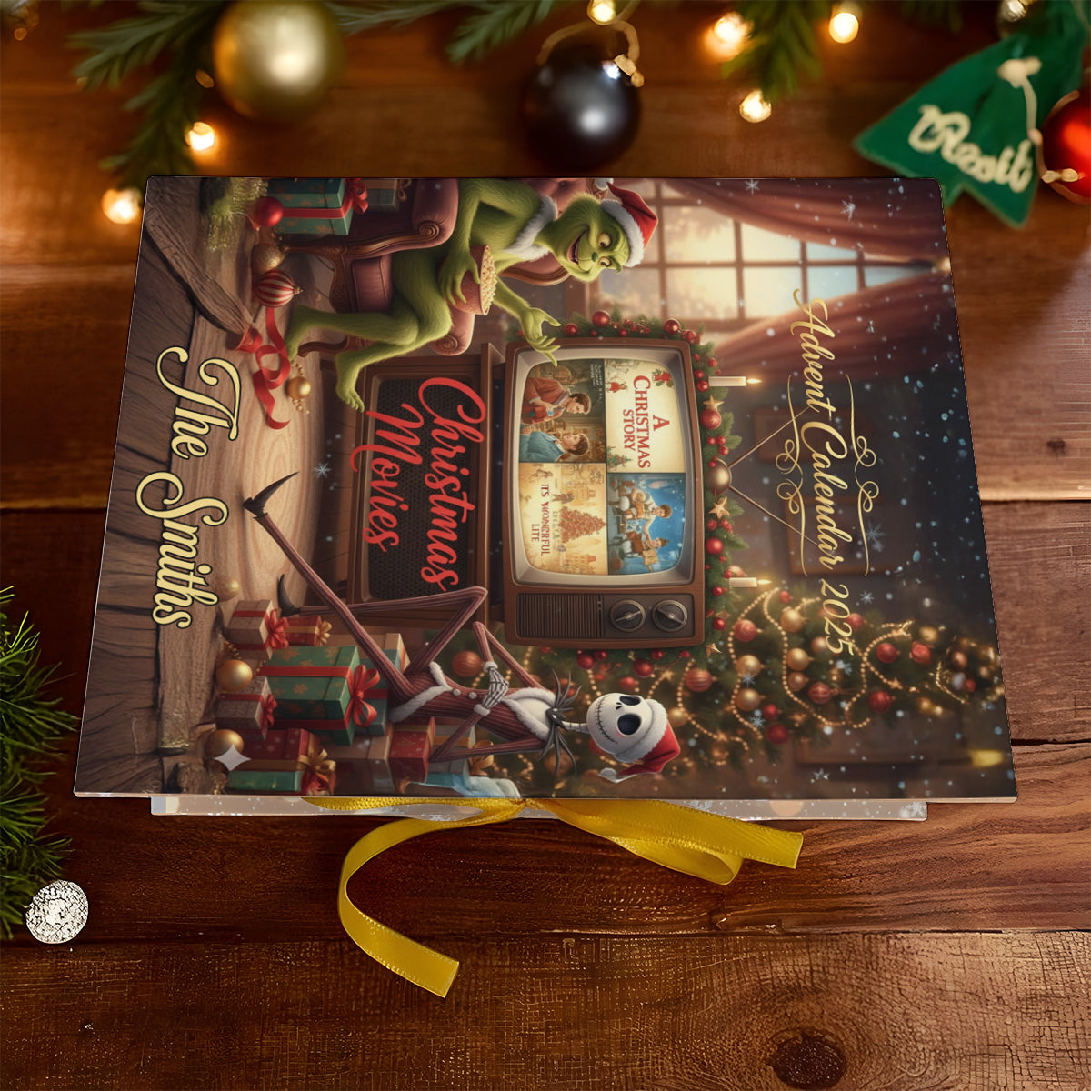 Christmas Movies - Personalized Stole Christmas Folded Advent Calendar With Ornaments