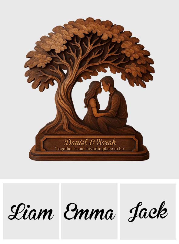 Être ensemble est notre bonheur préféré - Plaque en bois personnalisée pour couple