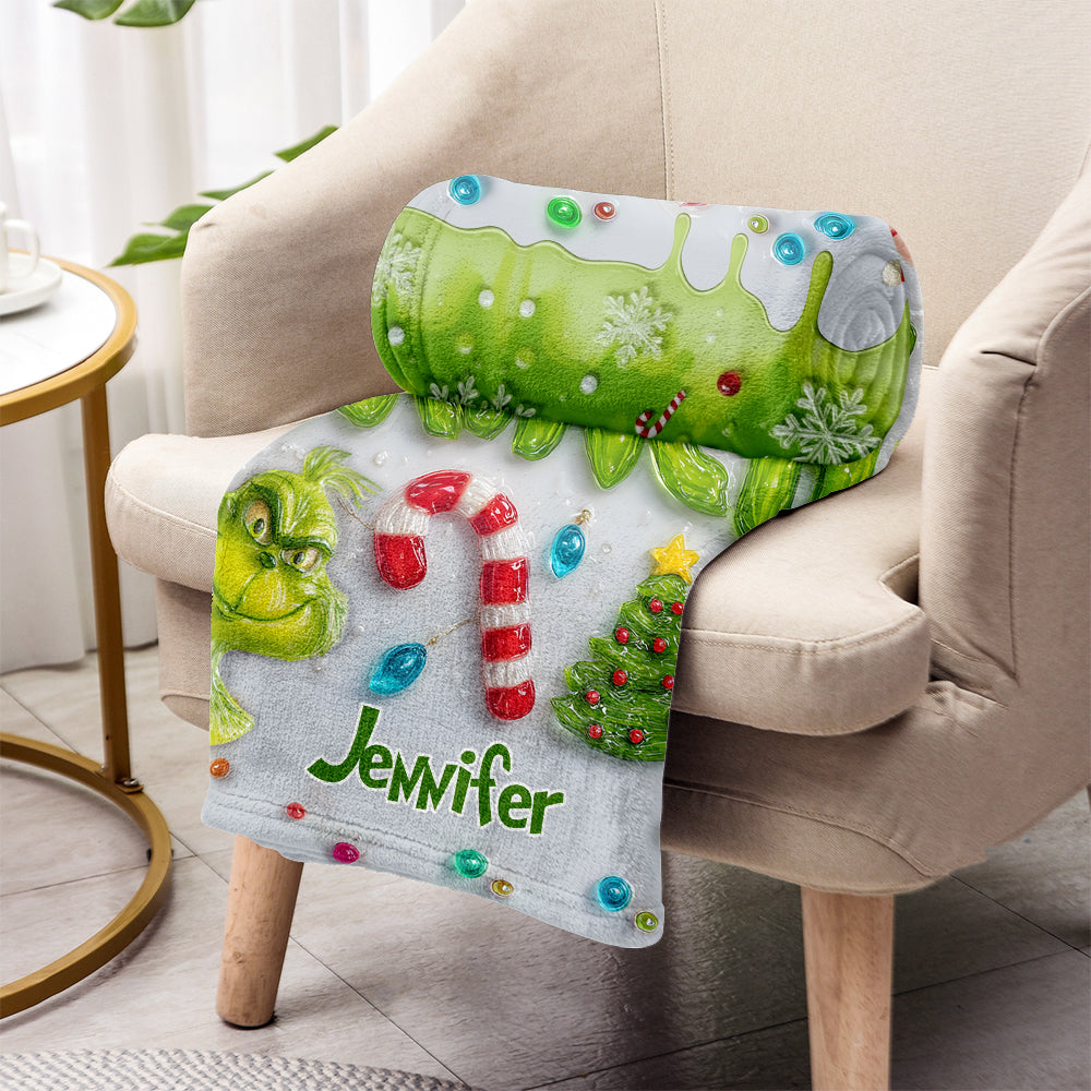 Merry Greenmas - Personalized Stole Christmas Blanket