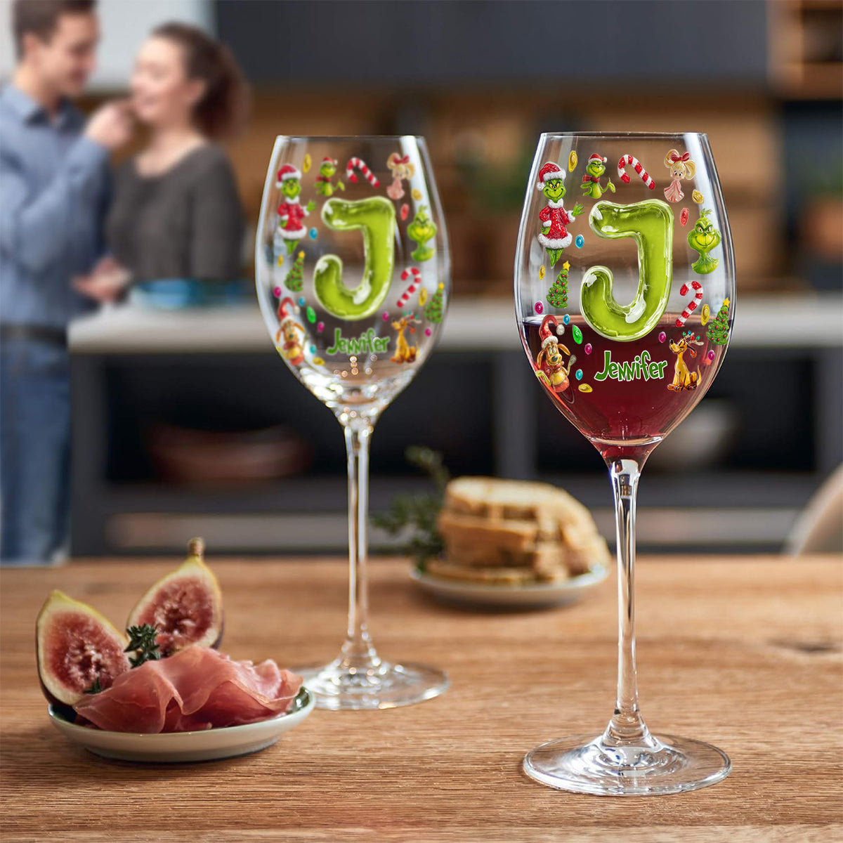 Merry Greenmas - Personalized Stole Christmas Wine Glass With Long Stem