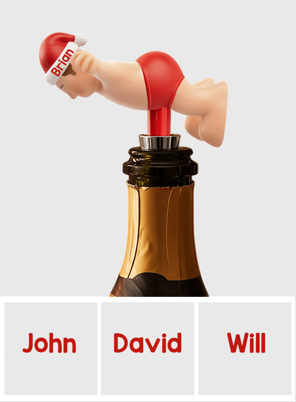 Noël coquin - Le cadeau de Noël idéal pour lui - Bouchon de bouteille personnalisé avec étole de Noël