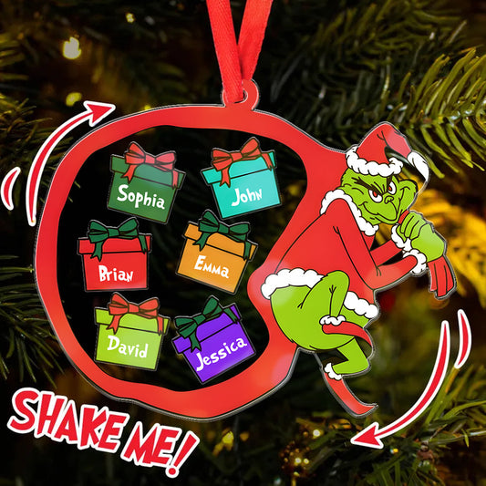 Grichmas 2025 - Personalized Stole Christmas 3 Layered Shaker Ornament