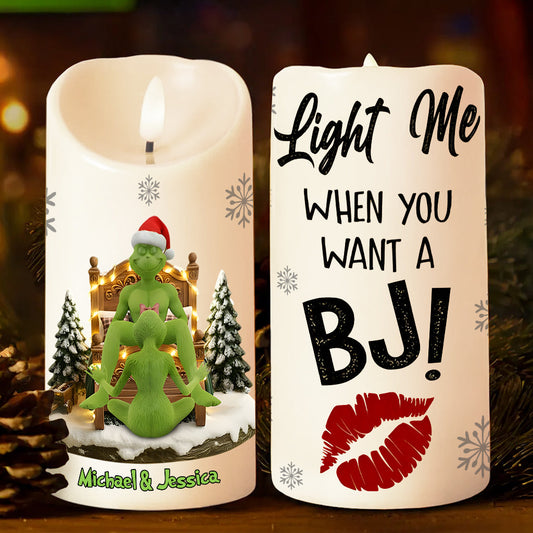 Couple Christmas - Grinchmas Gift - Personalized Stole Christmas Flameless Candle