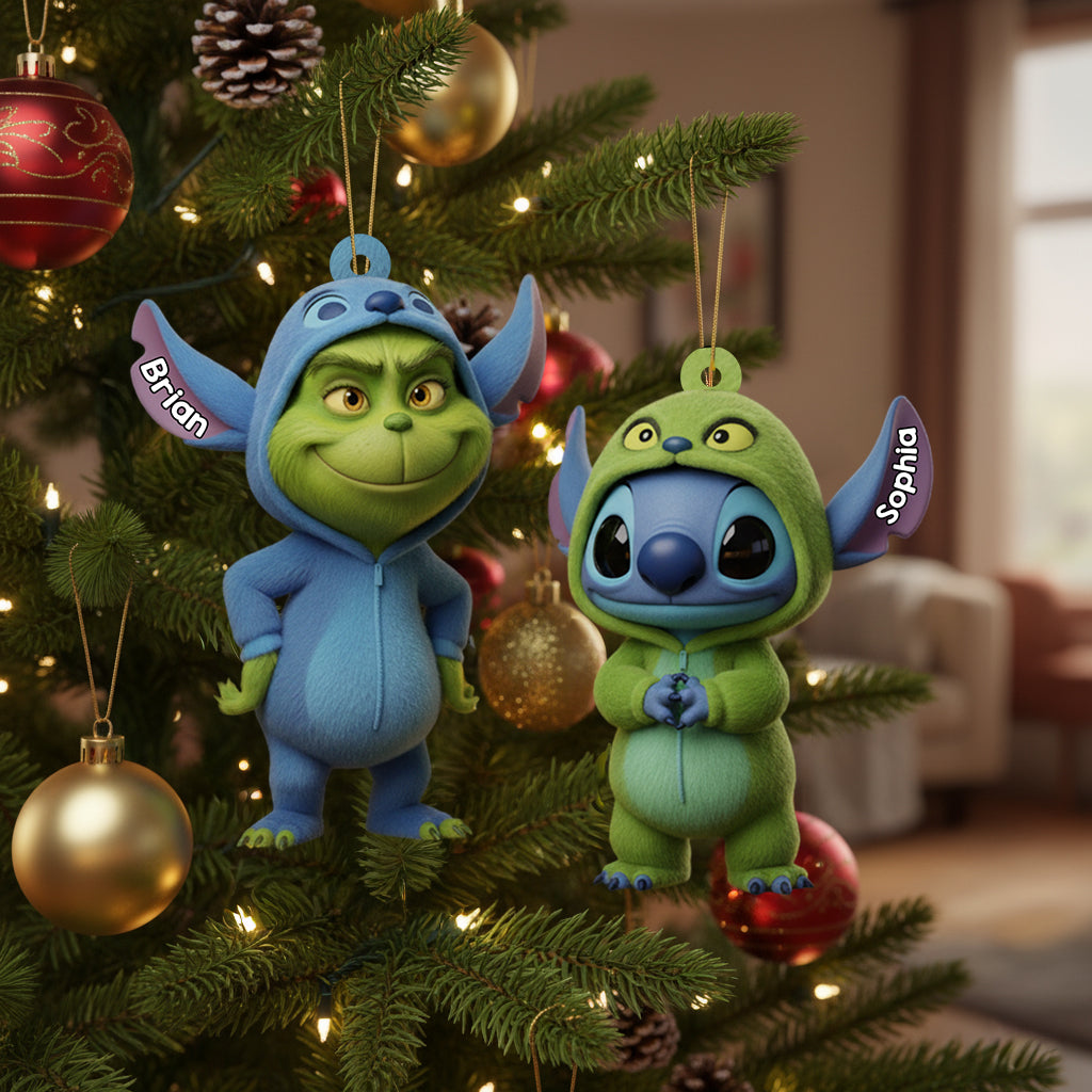 Merry Christmas Blue And Green Friends - Personalized Stole Christmas Ornament