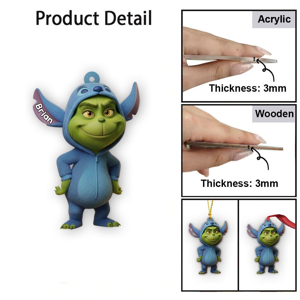 Merry Christmas Blue And Green Friends - Personalized Stole Christmas Ornament