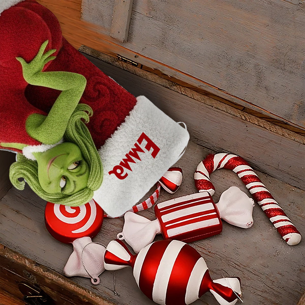 Playful Holiday - Personalized Couple Shaped Christmas Stocking