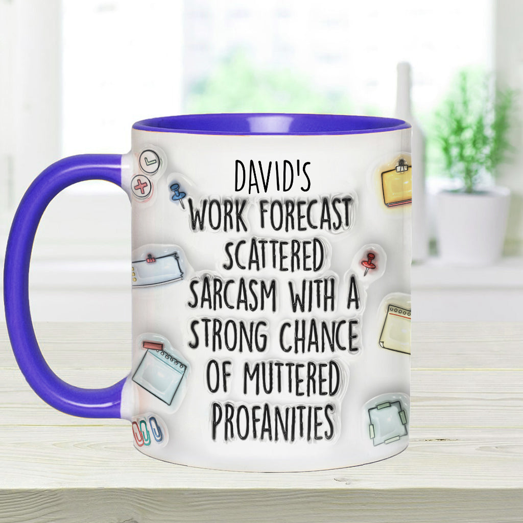 Work Forecast - Personalized Stole Christmas Accent Mug