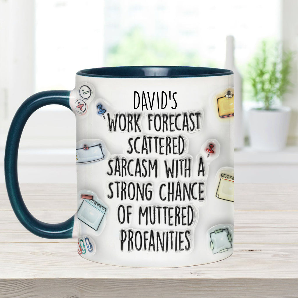Work Forecast - Personalized Stole Christmas Accent Mug