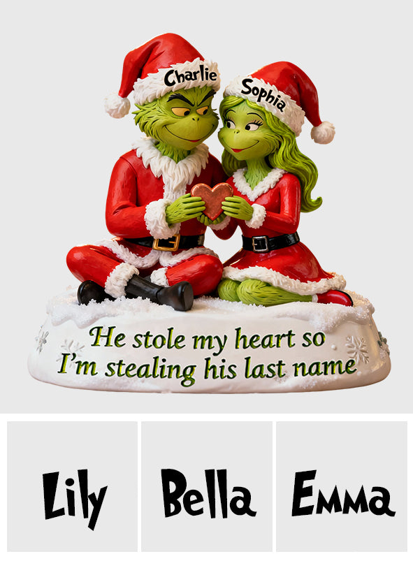He Steal My Heart - Personalized Stole Christmas Custom Shaped Acrylic Plaque