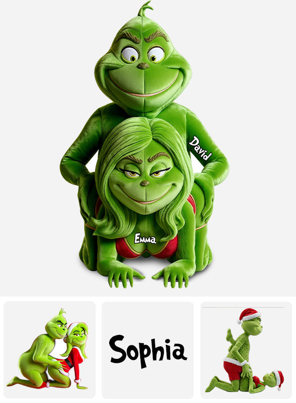 Cadeau amusant pour couple - Étole de Noël personnalisée en fausse fourrure avec coussin en forme d'oreiller