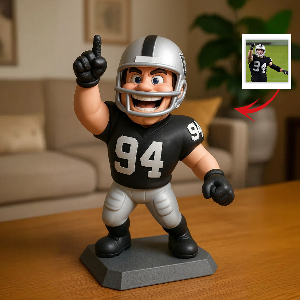 Funny Gift Cartoonish Exaggerated Mascot Style - Personalized American Football Custom Shaped Acrylic Plaque