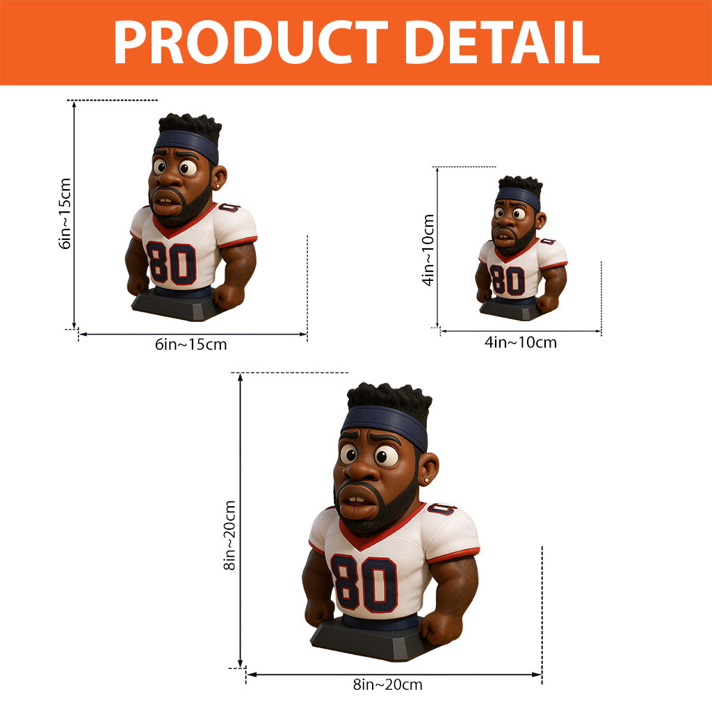 Funny Gift Cartoonish Exaggerated Mascot Style - Personalized American Football Custom Shaped Acrylic Plaque