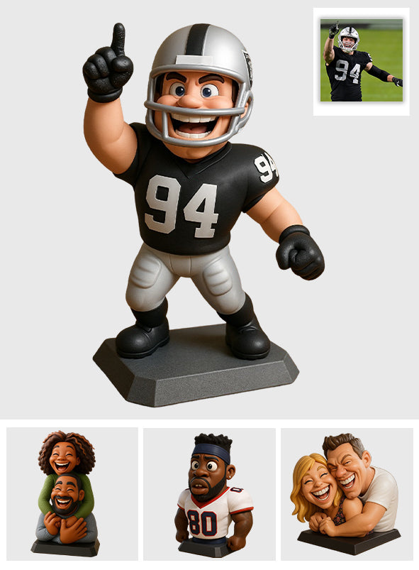 Funny Gift Cartoonish Exaggerated Mascot Style - Personalized American Football Custom Shaped Acrylic Plaque