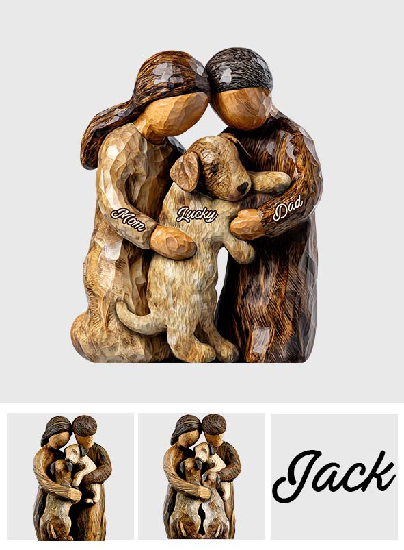 Toi, moi et le chien - Plaque acrylique personnalisée en forme de chien