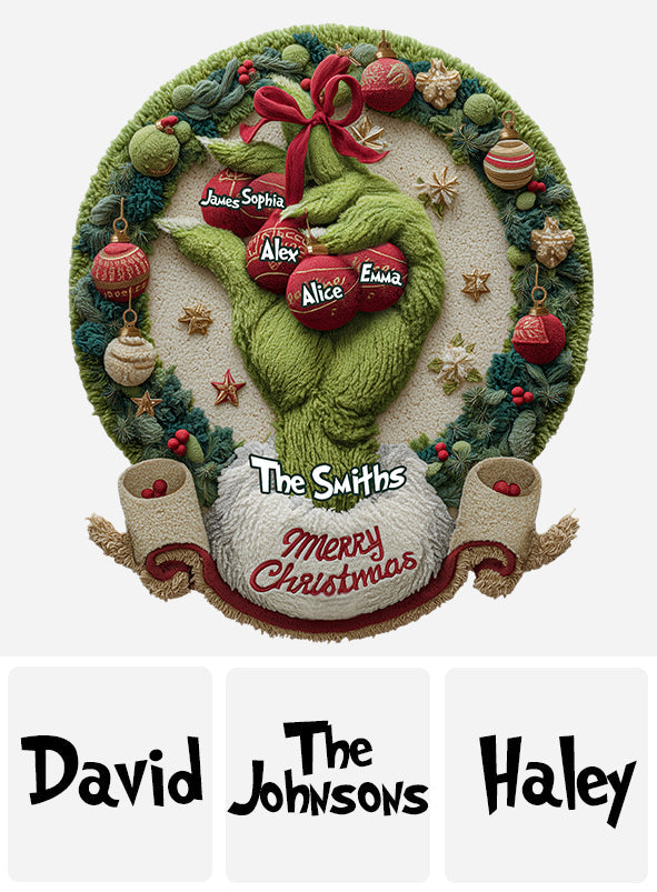 Merry Greenmas - Personalized Stole Christmas Non-Slip Tufted Rug
