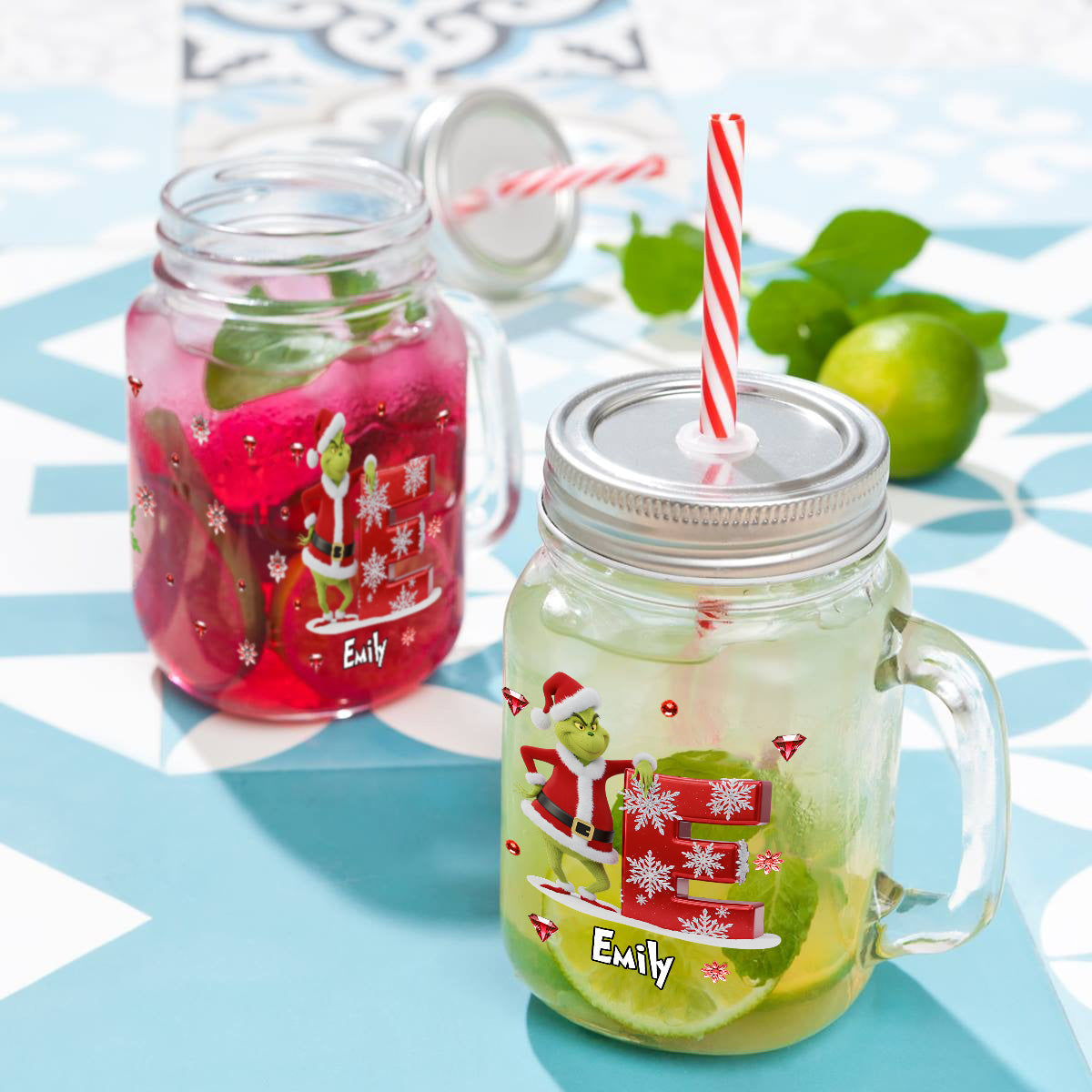 Funny Gift Most Likely To Initial Letter - Personalized Stole Christmas Mason Jar Cup