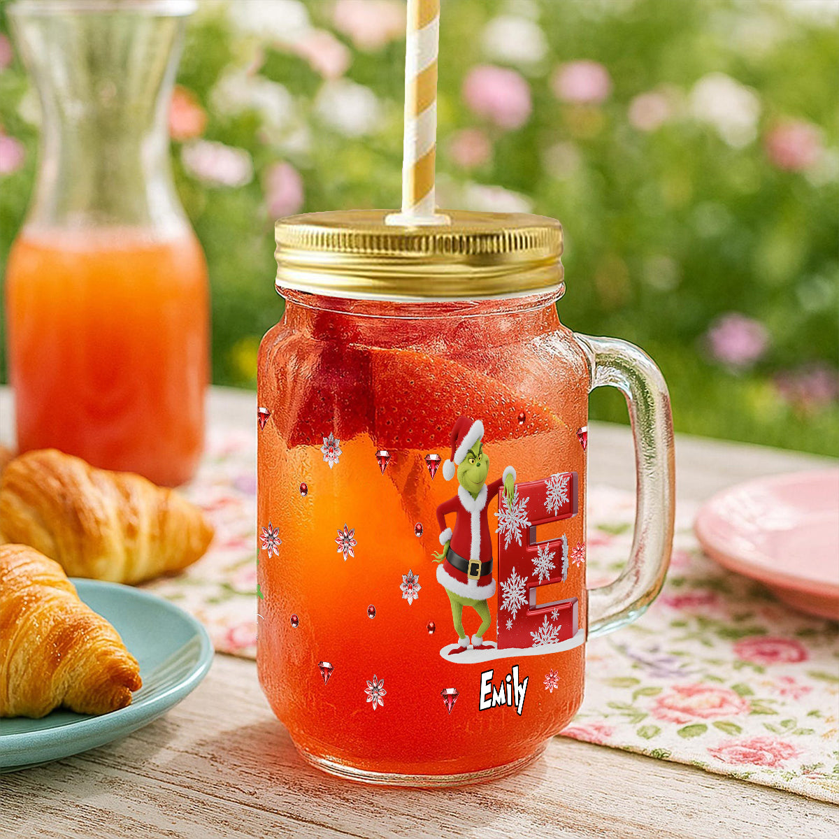 Funny Gift Most Likely To Initial Letter - Personalized Stole Christmas Mason Jar Cup