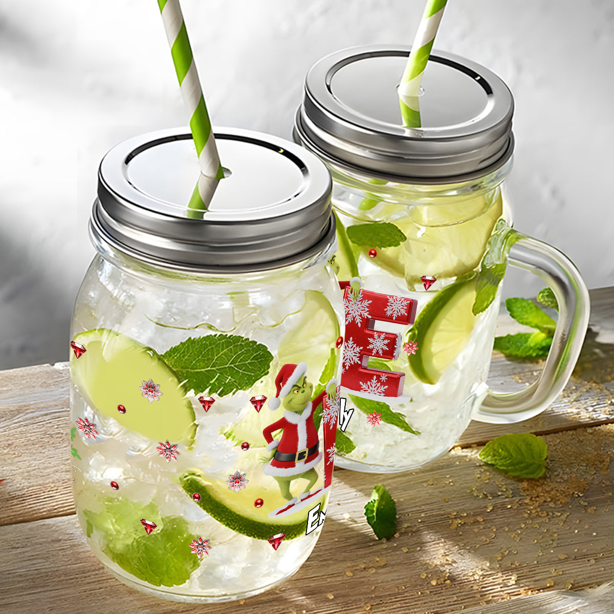 Funny Gift Most Likely To Initial Letter - Personalized Stole Christmas Mason Jar Cup