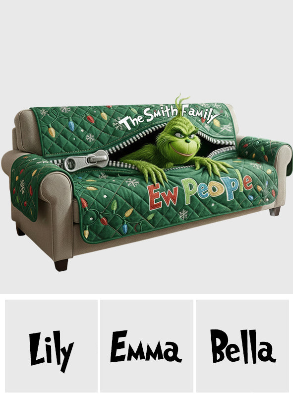 Ew People - Personalized Stole Christmas Quilted Sofa/Couch Cover