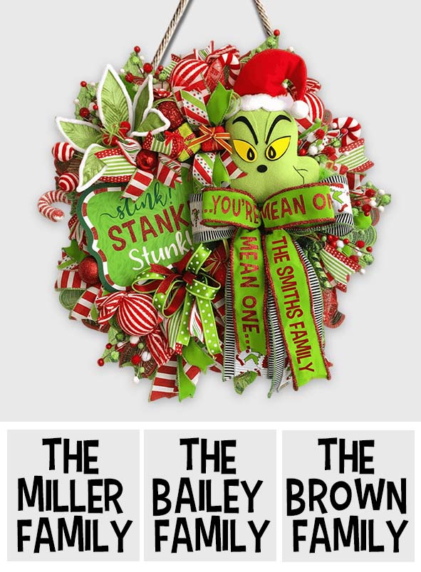 Stink Stank Stunk Green Mischief Naughty Monster - Personalized Stole Christmas Custom Shaped Wood Sign
