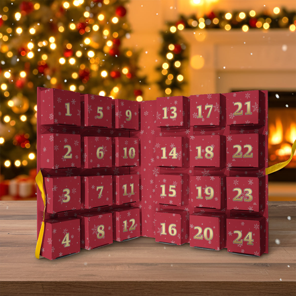 Christmas Movie Advent Calender - Personalized Christmas Folded Advent Calendar With Ornaments