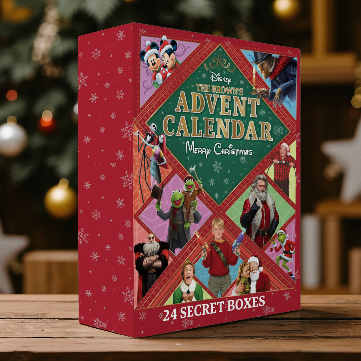 Christmas Movie Advent Calender - Personalized Christmas Folded Advent Calendar With Ornaments