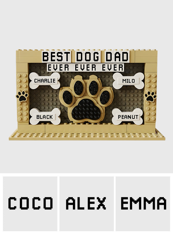 Meilleur papa de chien au monde - Plaque acrylique personnalisée en forme de chien
