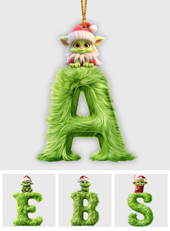 Lettre du Grinch - Ornement de Noël transparent personnalisé en forme d'étole