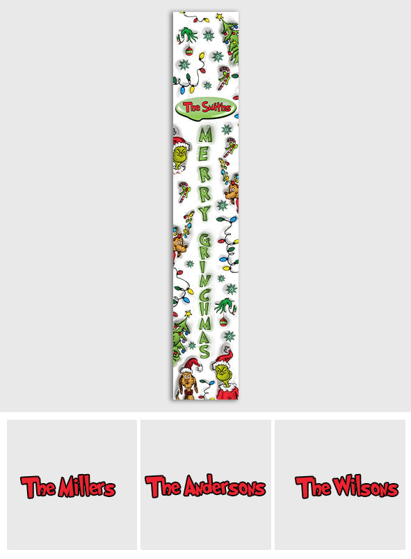 Joyeux Grinchmas - Chemin de table de Noël personnalisé avec étole