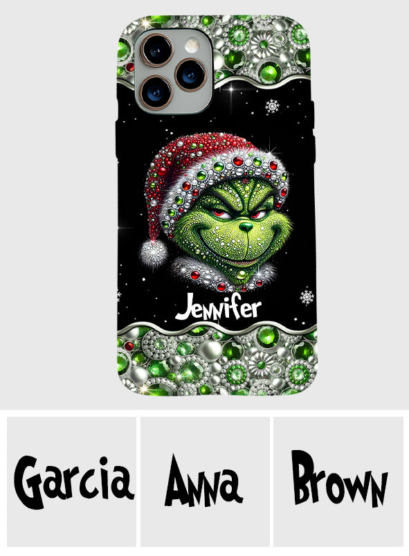Joyeux Grinchmas - Coque de téléphone personnalisée avec imprimé intégral « Étole de Noël »