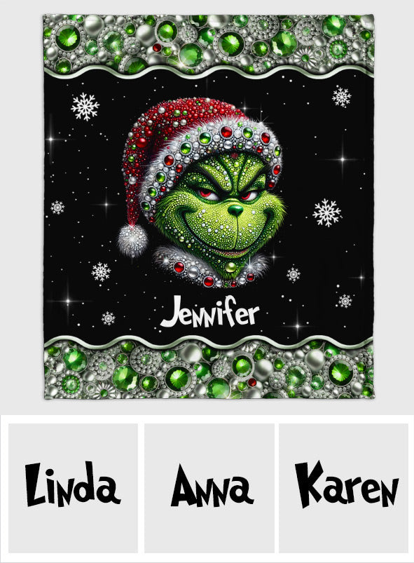Merry Grinchmas - Personalized Stole Christmas Blanket