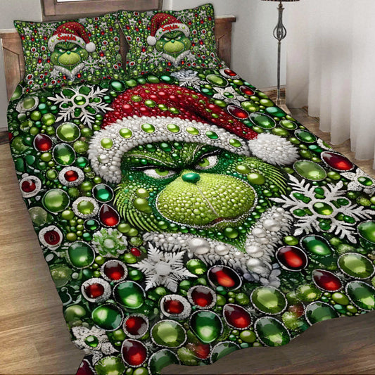 Merry Grinchmas - Personalized Stole Christmas Quilt Set