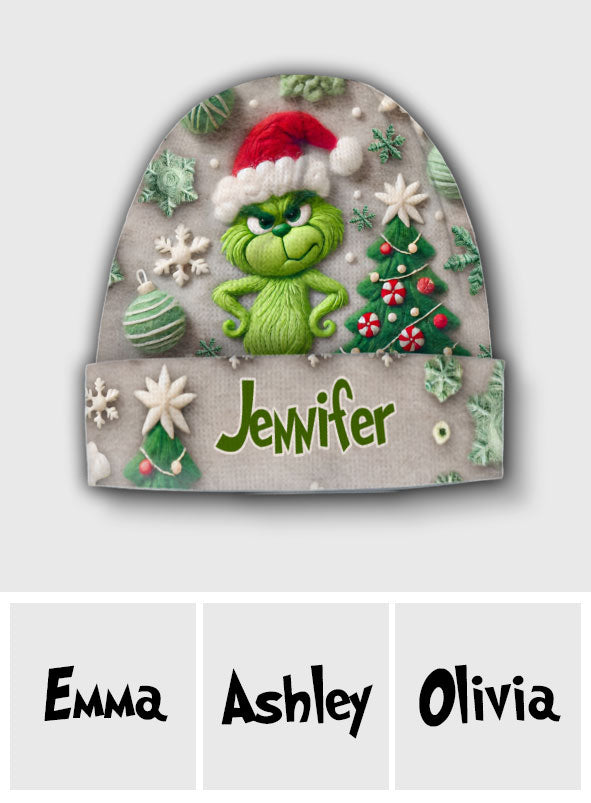 Merry Grinchmas - Personalized Stole Christmas Beanie Hat