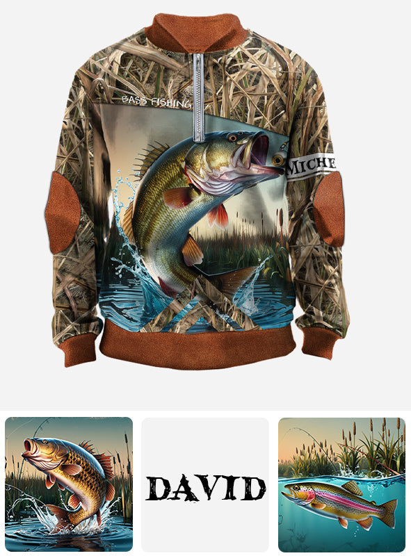 Pêche à la carpe - Sweat-shirt zippé personnalisé pour homme