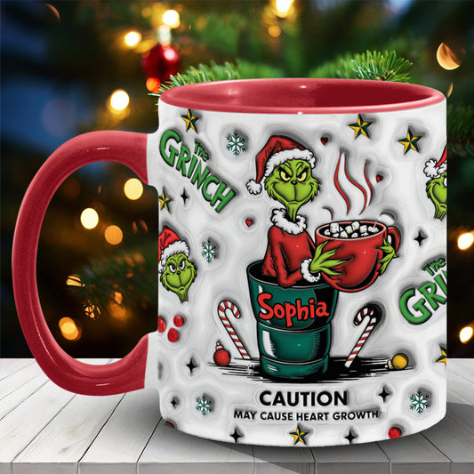 Caution Any Name - Personalized Stole Christmas Accent Mug